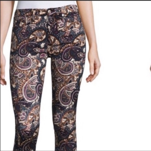 7 For All Mankind Paisley Print Pants Side 25 - Picture 2 of 13